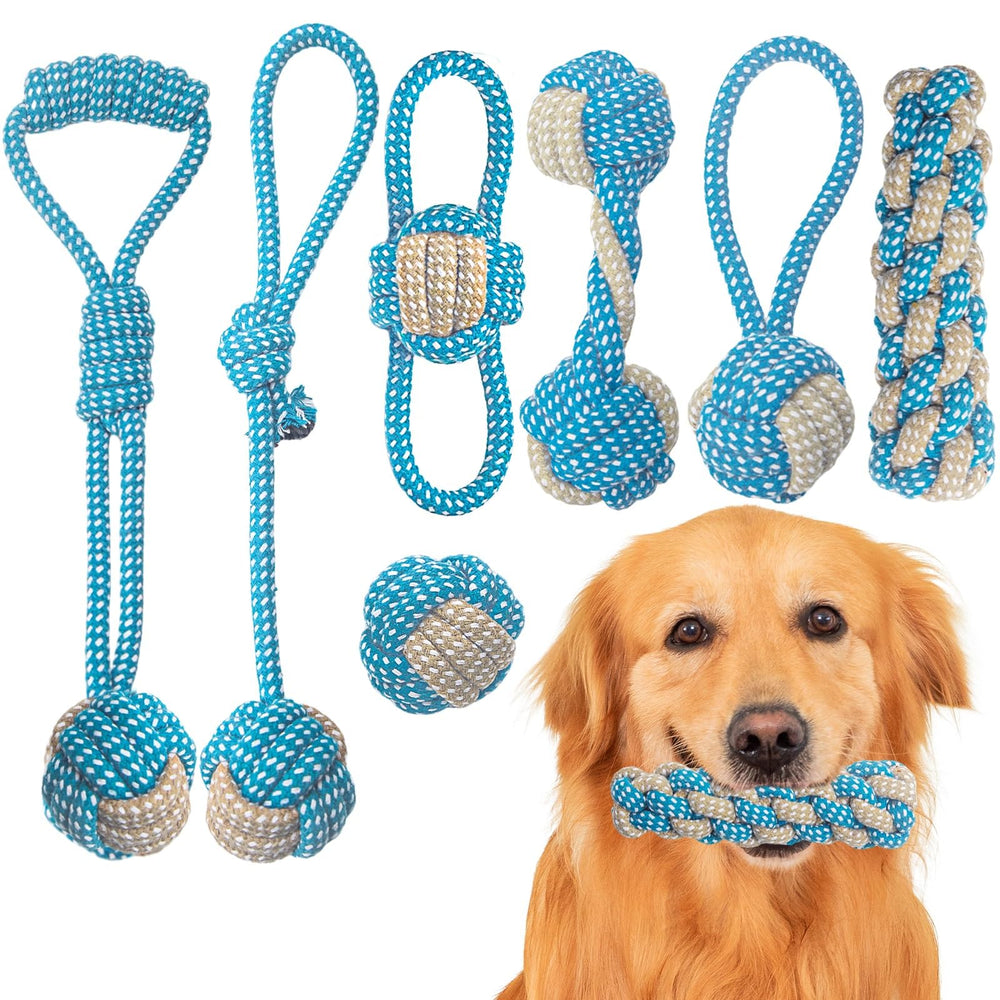 Weocar puppy rope toy set blue variety boosts play and chewing satisfaction.