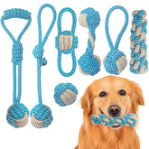 Weocar puppy rope toy set blue variety boosts play and chewing satisfaction.