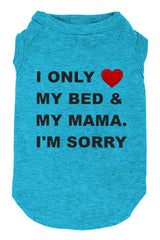 weokwock dog shirt letter printed vest blue01 front view for daily wear and cute looks