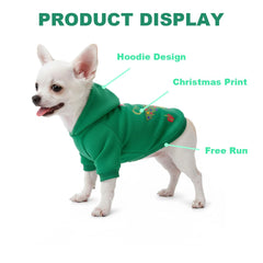 WEORGANIZE Christmas dog hoodie back view highlighting warm fit