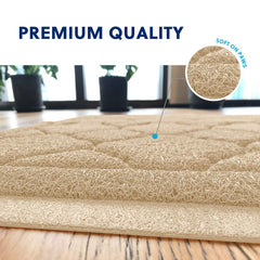 WePet cat litter mat beige XXL non-slip back prevents shifting and litter escape