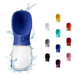 WePet navy blue 12oz dog water bottle ready for outdoor walks.