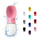 WePet portable dog water bottle 12oz pink for on-the-go hydration.