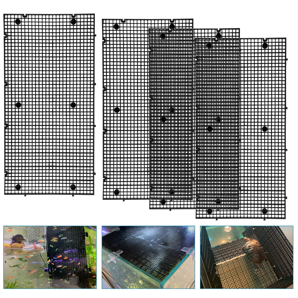 Weramics adjustable plastic grid divider assembled for modular tank setup and isolation.