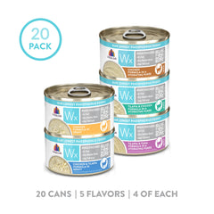 Weruva Wx Phos Focused 3oz can on dish, single-serve convenience for meals