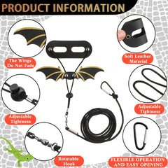 Wesnoy bearded dragon wearing harness on outdoor stroll for secure movement.