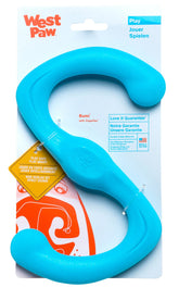 WEST PAW Zogoflex Bumi S-shape in aqua blue for interactive fetch and tug