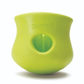 WEST PAW Zogoflex Toppl treat-dispensing chamber hides rewards for challenging play.