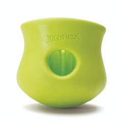 WEST PAW Zogoflex Toppl treat-dispensing chamber hides rewards for challenging play.