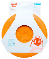 West Paw Zogoflex Zisc disc Tangerine front view for durable fetch