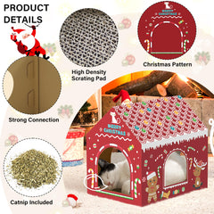 WESTERN HOME Cardboard Cat House three windows invite viewing and interactive play.