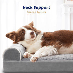 WESTERN HOME orthopedic bed showing bolster pillows for added security and comfort.