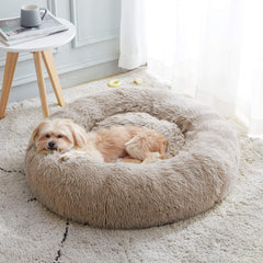 Western Home WH calming bed close-up plush faux fur for cozy naps.