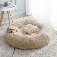 WESTERN HOME WH Calming Bed outer view with plush faux fur for cozy cuddling