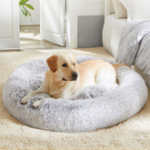 WESTERN HOME WH Calming Donut Bed top view showing curled-pet comfort and security.