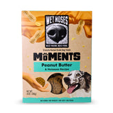 Wet Noses Moments packaging front showing 14oz non-GMO treats for dogs