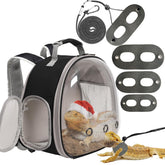 WEVONIGU bearded dragon backpack with bubble window for safe viewing on travels