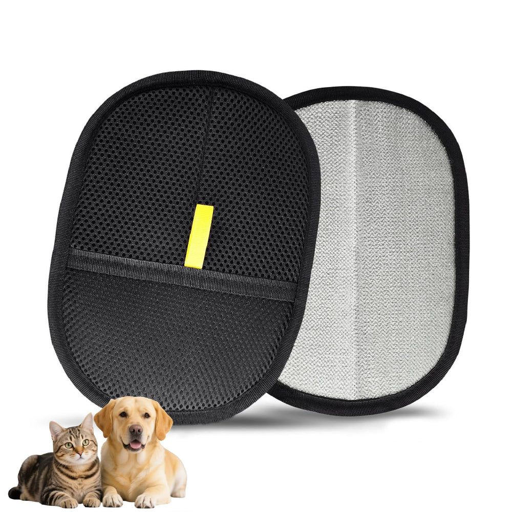 Whaislex pet hair remover glove closeup shows electrostatic lift for fast removal