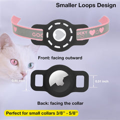 WHALEZON Airtag holder on a small collar shows a snug loop.