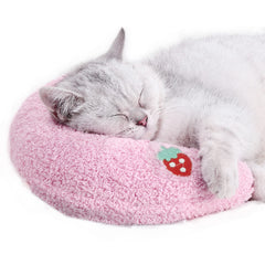 Whimsicalfox Cat Pillow features soft teddy fleece for cozy naps.