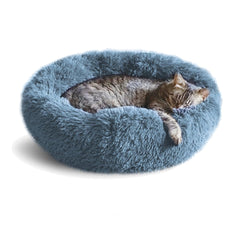 Whiskers & Friends cat bed plush fabric closeup for cozy warmth and comfort