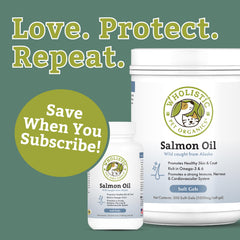 Wholistic Pet Organics Wild Alaskan Salmon Oil soft gels easy daily dosing for pets