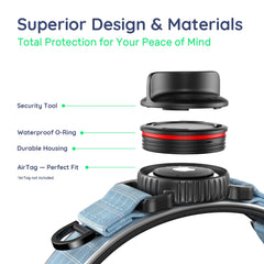 WhoseID Airtag dog collar lockable Airtag design for added security on hikes.