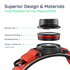 WhoseID Airtag Dog Collar showing QR code ID for quick lost-pet contact