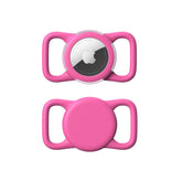 WhoseID Waterproof Airtag Holder on dog collar for secure tracking in wet conditions.