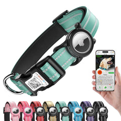WhoseID airtag-dog-collar-buckle showing integrated ID for quick identification during walks