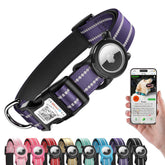 WhoseID dog collar with QR code buckle, quick access to pet details on search or recovery.