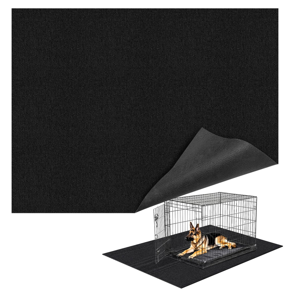 Wibeelee 46x60 under-dog-crate mat covers large crates for spacious, clean resting space.