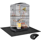 Wibeelee bird cage mat coverage showing full 48x48 inch protection for cages.