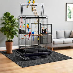 Wibeelee bird cage mat non-slip backing keeps the mat securely in place.