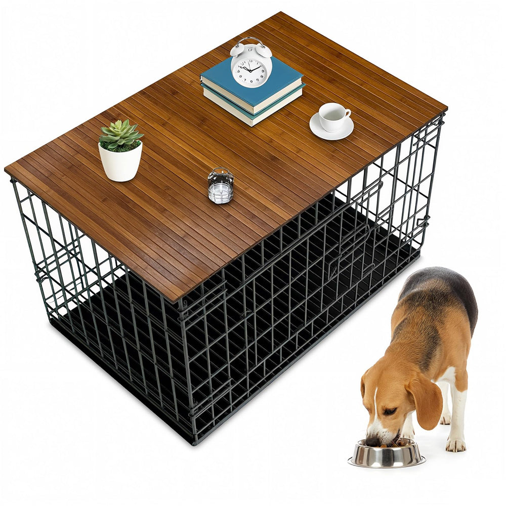 Wibeelee crate topper on a 42x28-inch crate adds stylish extra surface for decor