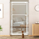 WIDERSAFER extra tall cat gate, assembled, delivers stable stair protection for curious cats.