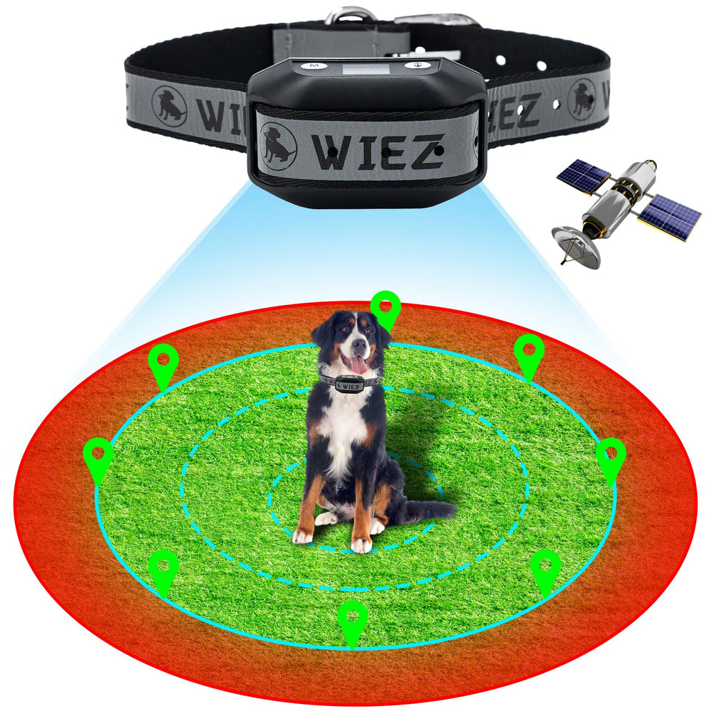WIEZ GPS dog fence outdoor boundary shows accurate containment for open yards.