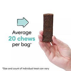 Wiggles & Wags Meaty Bars close-up of soft-chewy texture for bite-sized snacking.