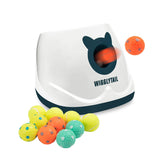 WIGGLYTAIL automatic ball launcher front view for convenient indoor and outdoor play.