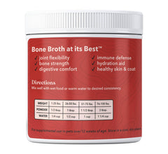 Wild Acre bone broth poured into a dog's bowl for appetite support.