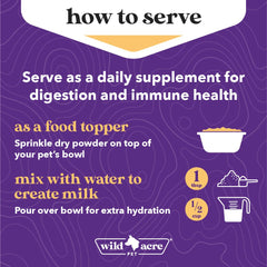 Wild Acre goat milk powder with nutritional yeast boosts digestibility