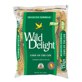 Wild Delight corn on the cob 7 lb packaging, premium wildlife feed for year-round wildlife enjoyment.