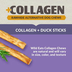 Wild Eats Duck Collagen Sticks long-lasting chew demonstrating easy snack time.