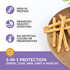 Wild Eats Duck Collagen Sticks rawhide-free chew option for dogs.