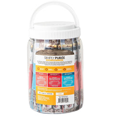 Wild Eats Simply Puree pink salmon tub, palatable flavor for picky eaters.