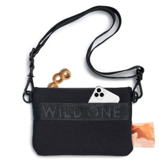 Wild One Treat Pouch fanny pack in black for easy, hands-free treat access.