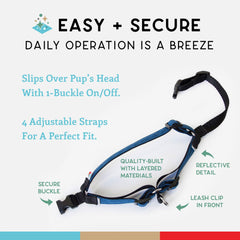 Wildebeest No Pull Harness 1000D nylon durability navy