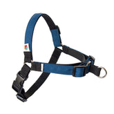 Wildebeest No Pull Harness front view in navy showing front clip for gentle control