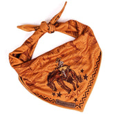 Wilderdog dog bandana cowpoke pattern on neck, quick-dry fabric for outdoor adventures.