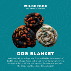Wilderdog Sherpa blanket folded to show compact design.